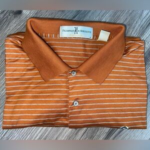 Fairway & Greene Burnt Orange Striped Polo Shirt Men’s Size‎ XXL